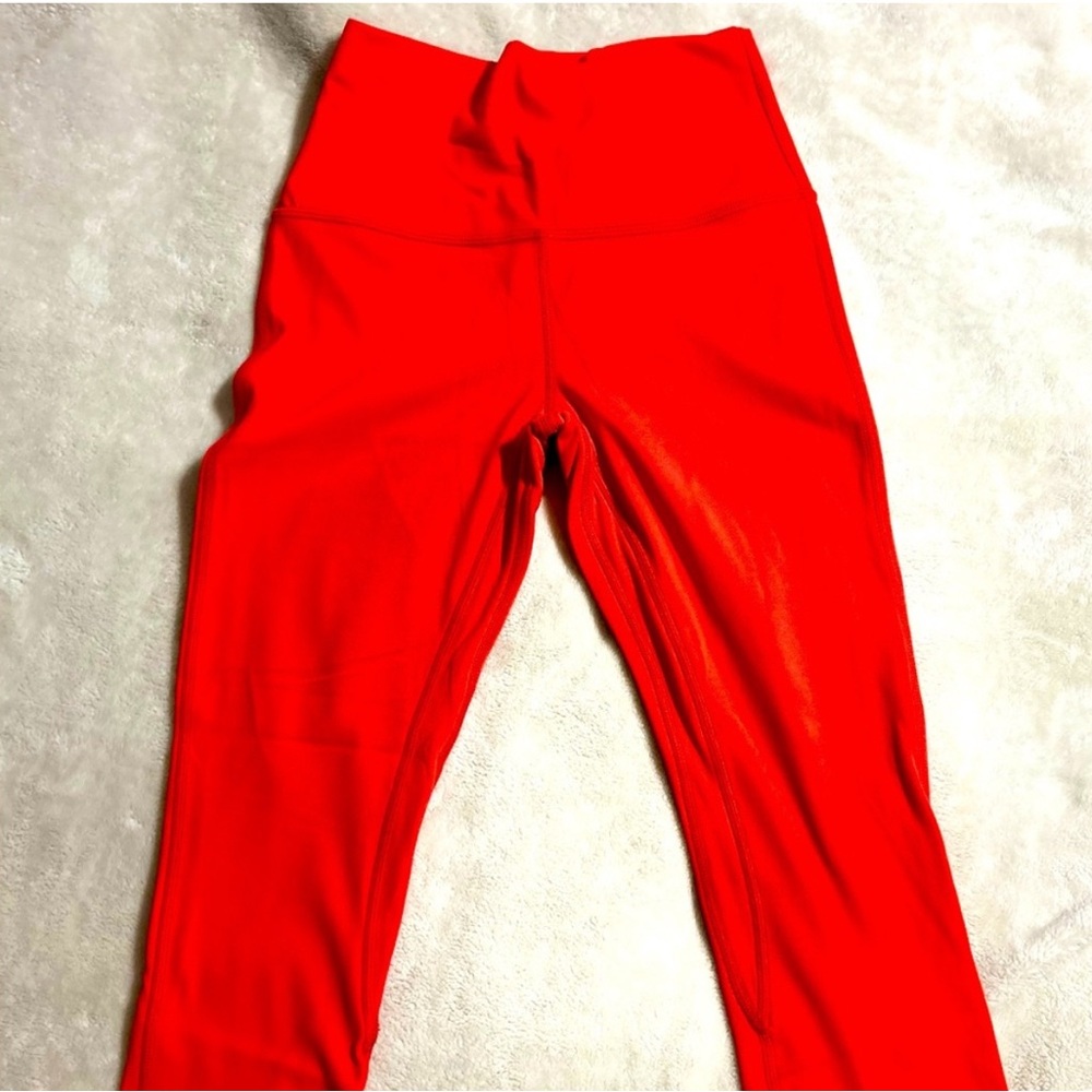 23” red Lululemon leggings, thick, great coverage. High rise. Worn once.